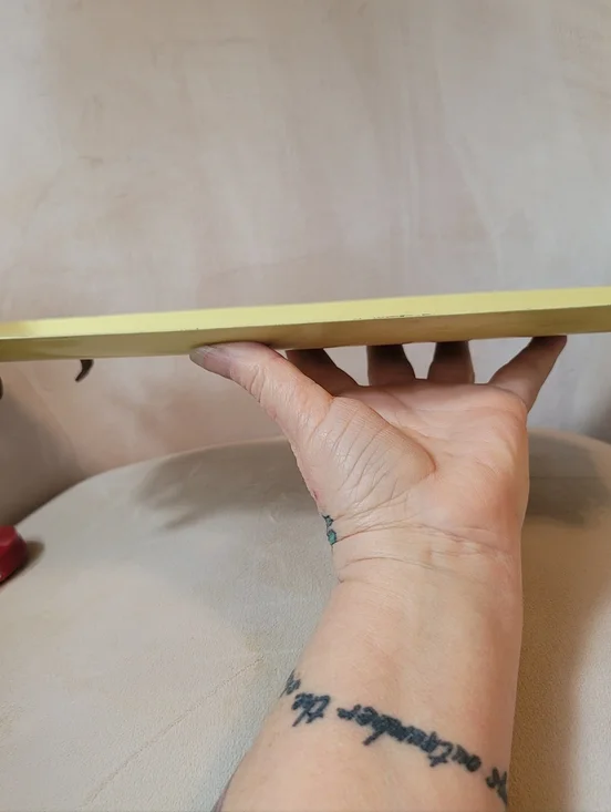 MCM  Yellow Metal Bread Serving Tray with Wheat Motif. - Picture 10 of 12